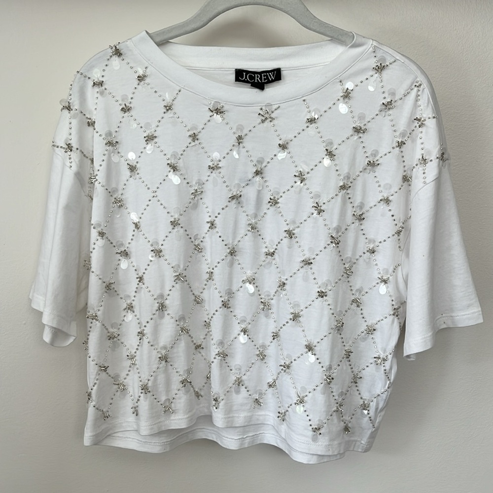 NWT J. Crew White Cropped Top